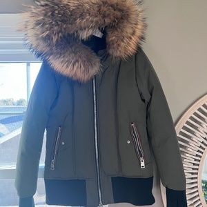 Nicole Benisti Long Bomber with Fur Hood